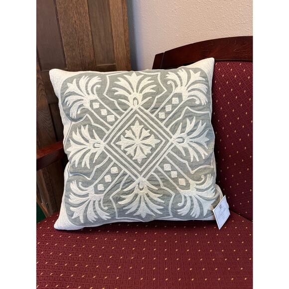 Design Inspiration Gabriela Embroidered Cotton Throw Pillow Cover 18”x18” NEW - Picture 3 of 14